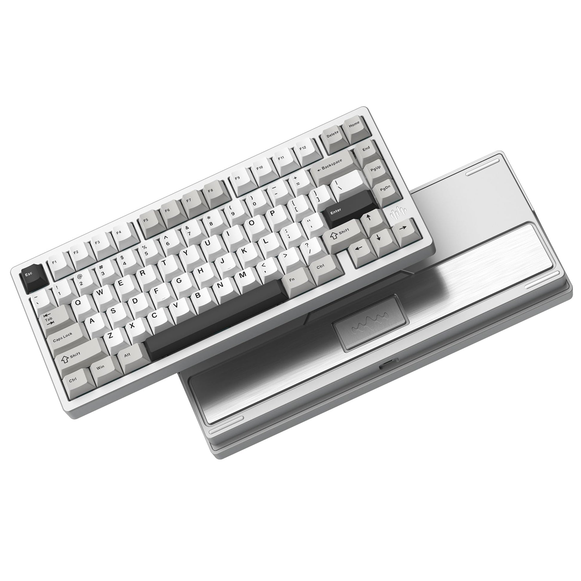 Womier RD75 Pro 75% Wireless Gaming Keyboard  Quick Release Aluminum Keyboard  QMK/VIA Tri-Mode Mechanical Key Board Custom Hot Swappable with RGB Creamy for Windows/Mac/PC - Silver