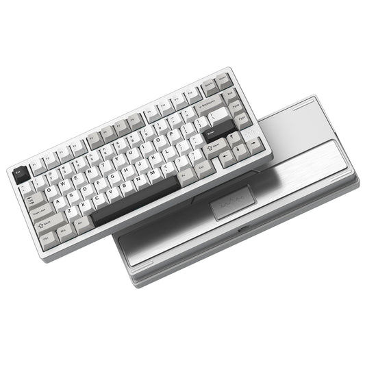 Womier RD75 Pro 75% Wireless Gaming Keyboard  Quick Release Aluminum Keyboard  QMK/VIA Tri-Mode Mechanical Key Board Custom Hot Swappable with RGB Creamy for Windows/Mac/PC - Silver