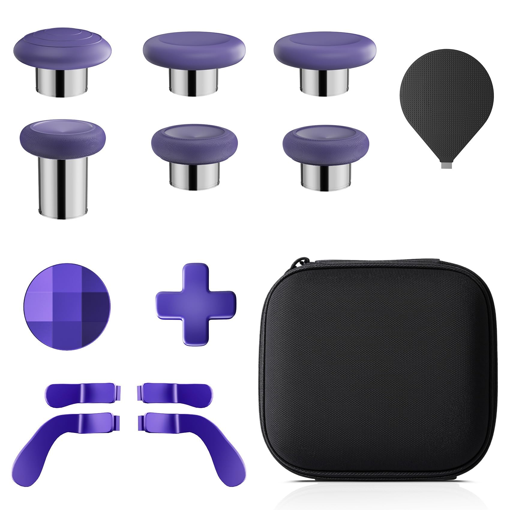 DUXICEPIN Complete Component Pack for Elite Controller Series 2  Charging Station with 4 Paddles  4 Thumbsticks  1 Charging Dock  Adjustment Tool & Carrying Case (Purple)