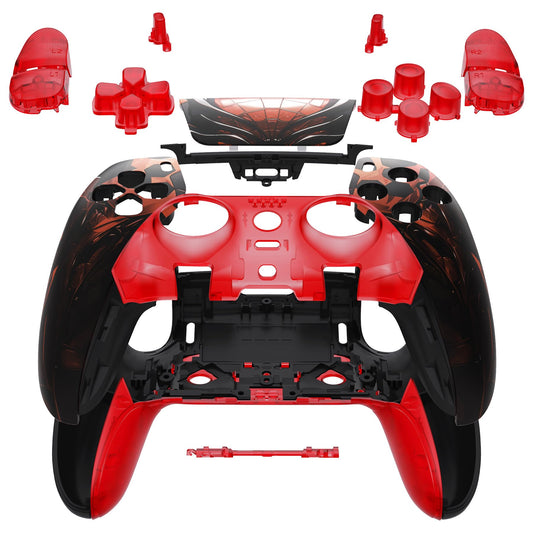 eXtremeRate Full Set Shell with Buttons Touchpad Cover Compatible with p s 5 Edge Controller  Spider Armor Replacement Decorative Trim Shell Front Back Plates Compatible with p s 5 Edge Controller