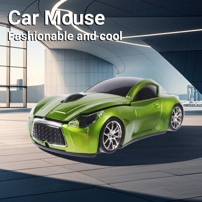 elec Space Wireless Car-Shape Mouse - 2.4G, 1600 DPI, LED Headlights, Green