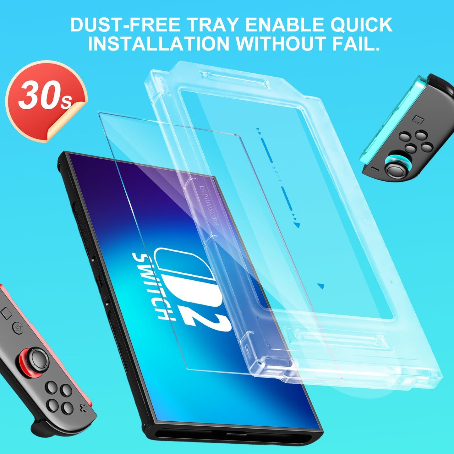 Hiway Tempered Glass Screen Protector for Nintendo Switch 2 - Auto-Alignment, Bubble Free, 9H Hardness, HD Clear, Transparent