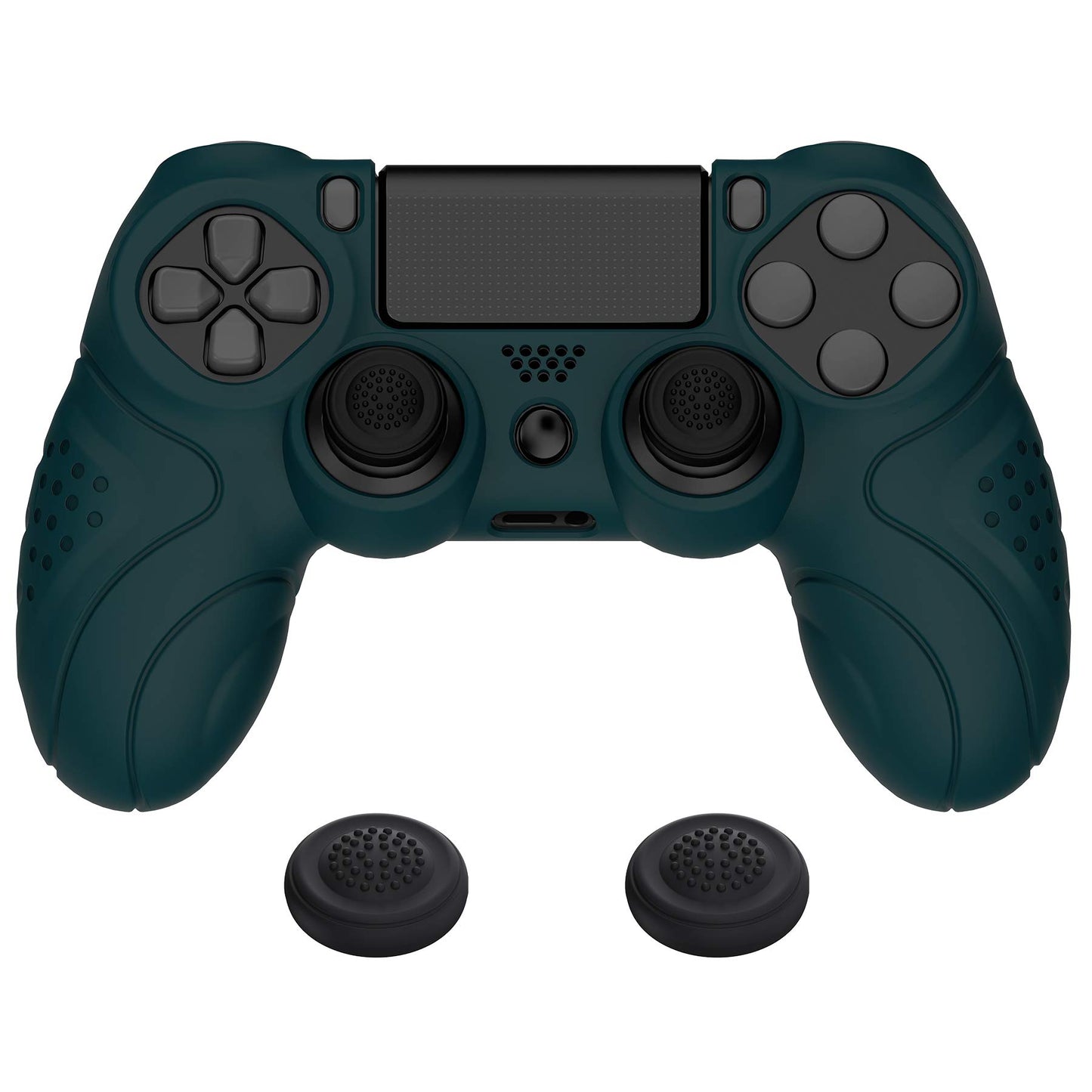 PlayVital Guardian Edition Racing Green Soft Anti-Slip Controller Silicone Case Cover for ps4  Rubber Protector with Black Joystick Cap for ps4 Slim/for ps4 Pro Controller