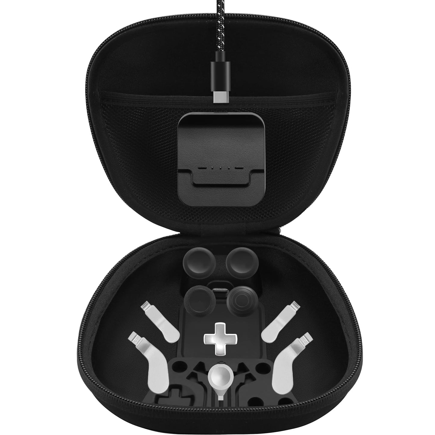 Complete Component Pack for Xbox Elite Controller Series 2 - Accessories Include Carrying Case  Charging Dock  4 Thumbsticks  4 Paddles  1 D-pad  Charging Cable  and Adjustment Tool(Silver)