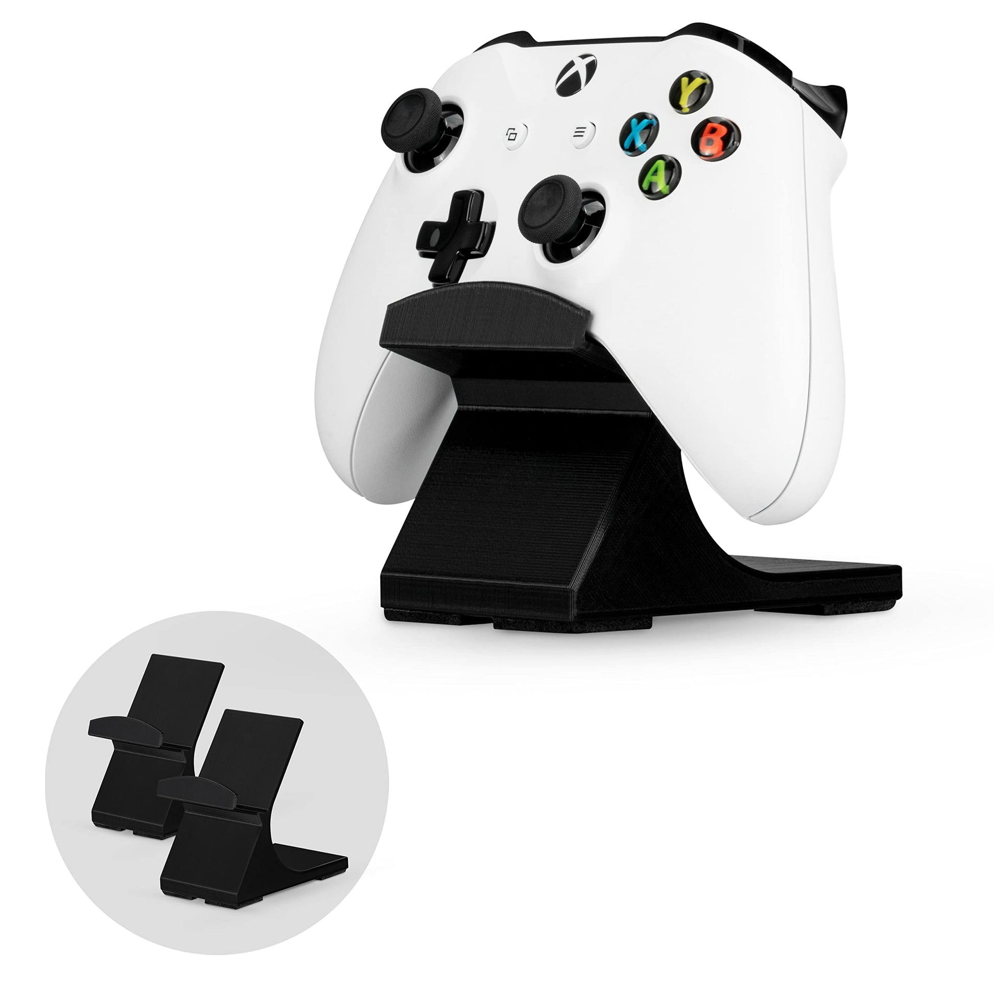 BRAINWAVZ Game Controller Holder Stand (2 Pack) - Universal Design for Xbox, PS5, PC - UGDS-05 Black