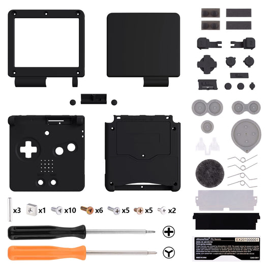 IPS Ready Upgraded eXtremeRate Black Soft Touch Custom Replacement Housing Shell for Gameboy Advance SP GBA SP - Compatible with Both IPS & Standard LCD - Console & Screen NOT Included
