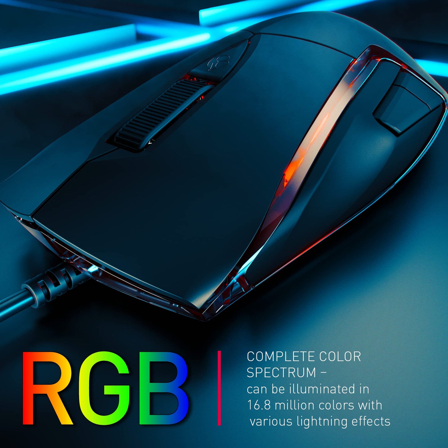 Cherry JM-3000-2 RGB Black Wired Gaming Mouse - Ergonomic Design, High Precision