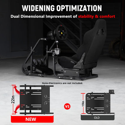 Dardoo G29 Racing Simulator Cockpit - Compatible with Logitech/Thrustmaster/Fanatec - Model NO.37 - Black Seat