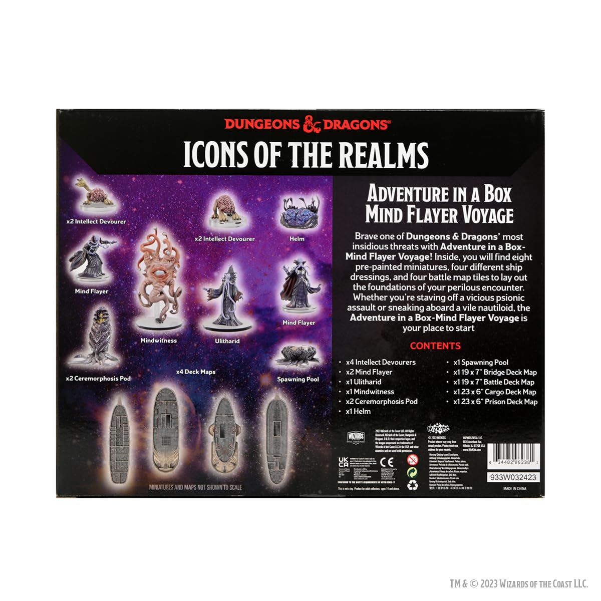 WizKids D&D Icons of The Realms Adventure in a Box - Mind Flayer Voyage, Medium, Plastic, Black, Model WZK96238