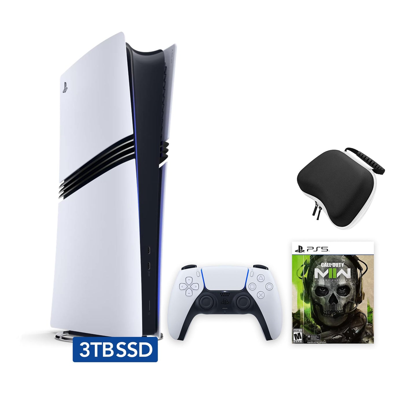Sony PlayStation 5 Pro Upgraded 3TB Digital Edition Call of Duty Modern Warfare II Bundle and Controller Case - White [video game] [video game] [video game] [video game] [video game] [video game] [video game] [video game]