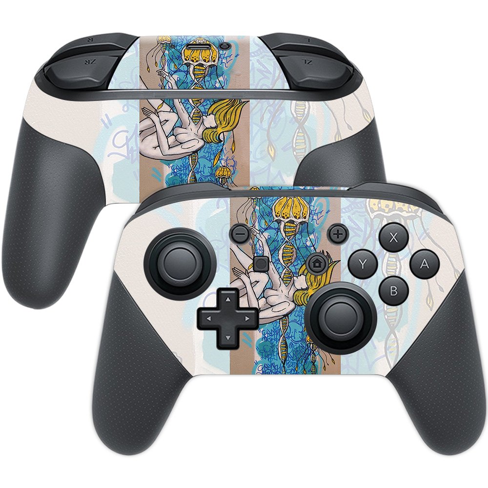 MIGHTY SKINS Nintendo Switch Pro Controller Skin - Fall Into Place, Durable Vinyl Decal, Easy to Apply & Remove, Model NISWPCOI-Fall Into Place