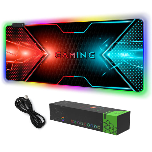 DINKY RGB Gaming Mouse Pad - Large XL 35.4x15.7 inches, 14 Lighting Modes, Water Resistant, Sky04 Color, Model DK-RGB-90-005