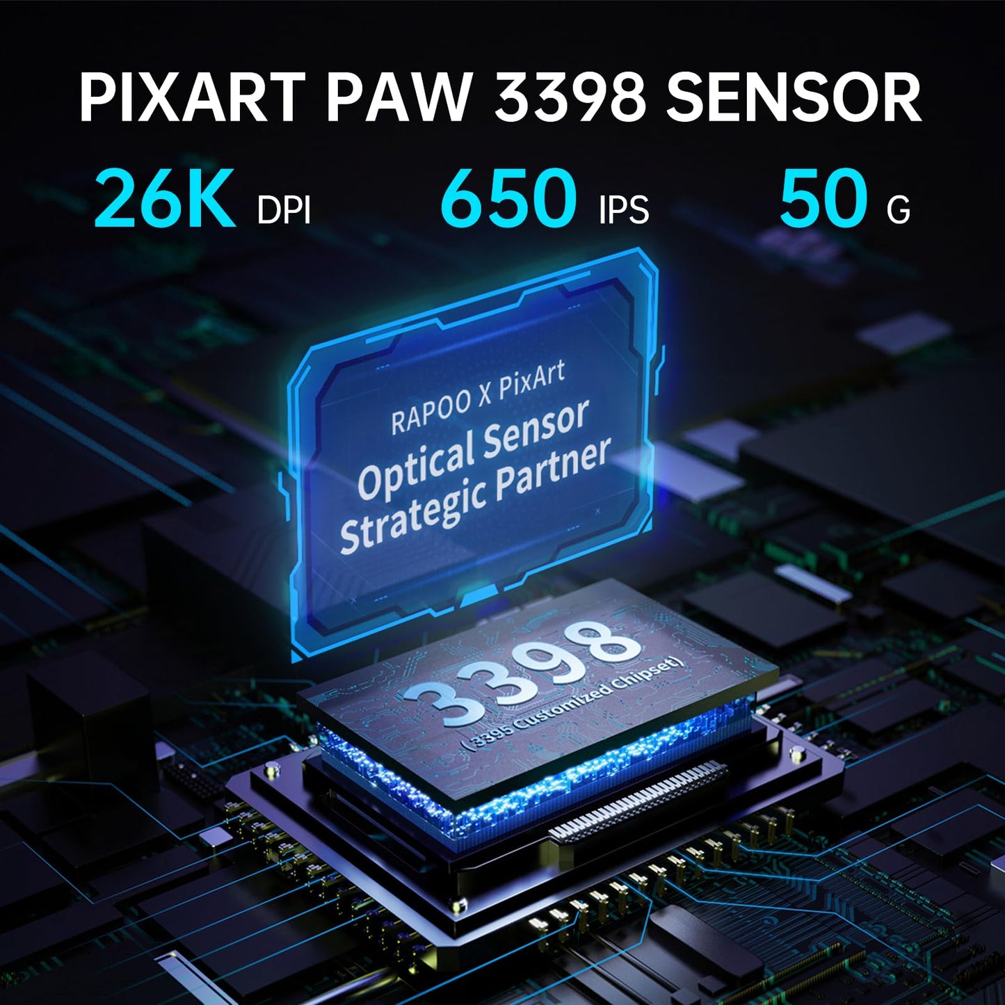 Rapoo VT9PRO 4K Wireless Gaming Mouse - 26000 DPI, 10 Programmable Buttons, 180h Battery Life, White