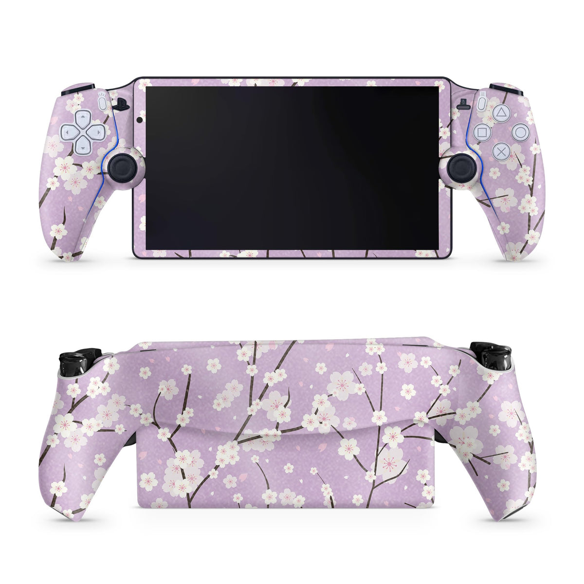 Glossy Glitter Gaming Skin Compatible with PS5 Portal Remote Player - Sakura Purple - fine 3M Vinyl Protective Wrap Decal Cover - Easy to Apply | Crafted in The USA by MightySkins