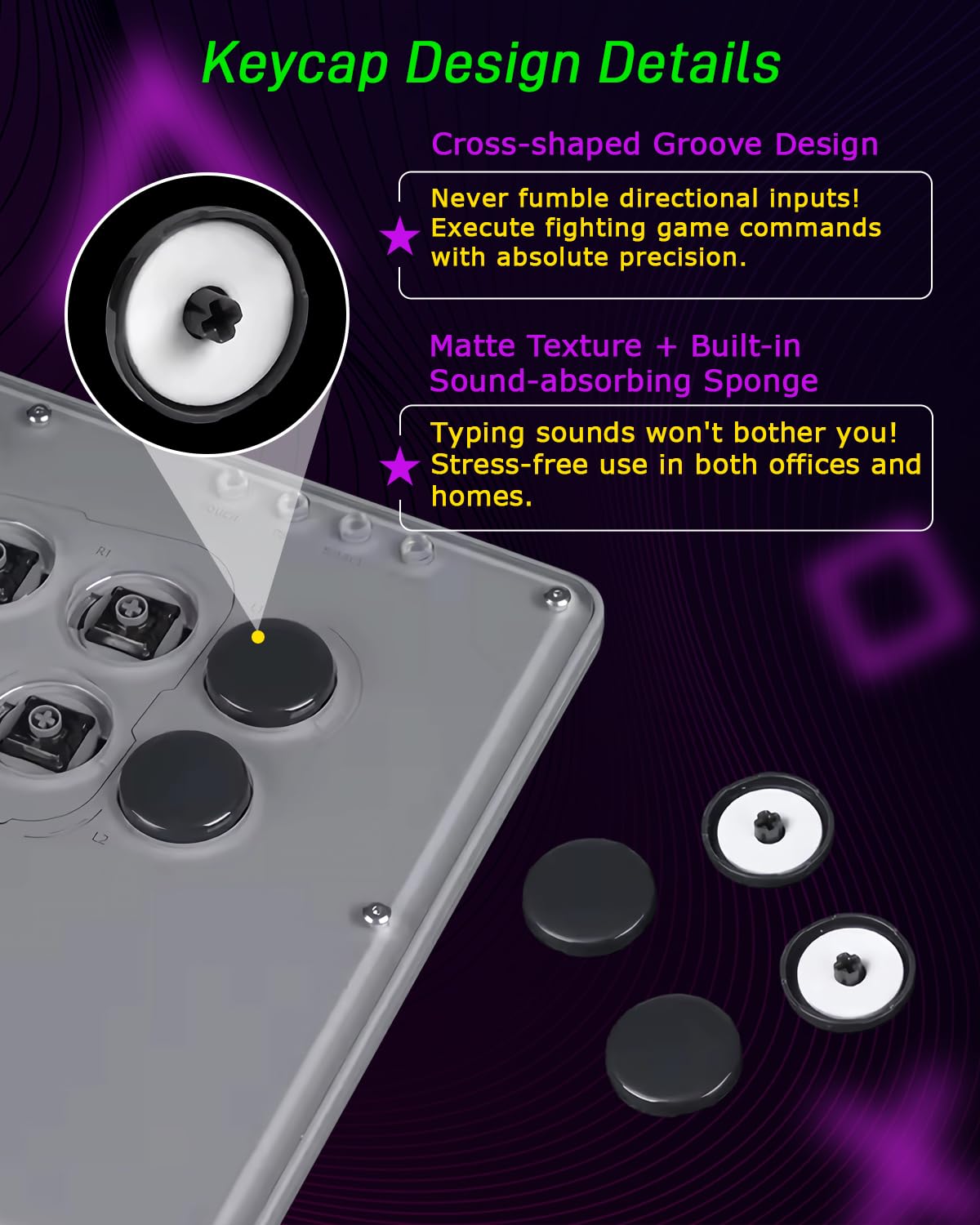 Sehawei V16 Arcade Stick - 16-Key Fight Controller for PC/PS3/PS4/Switch, Custom RGB, Turbo Functions, Gray - 30th Anniversary Edition