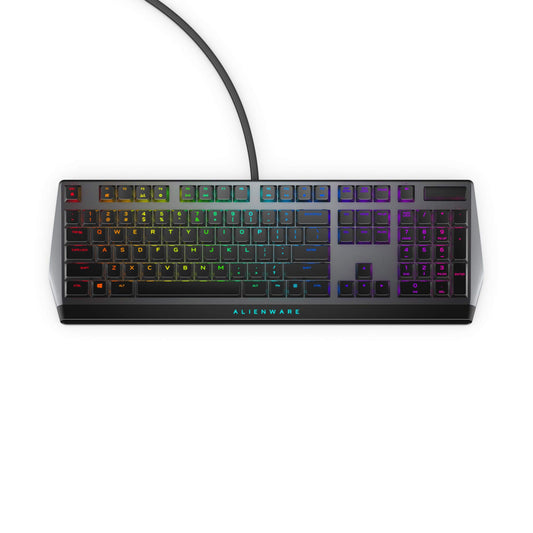 Alienware Low-Profile RGB Gaming Keyboard AW510K - Cherry MX Red, Dark Side of the Moon, Aluminum, Media Controls, USB Passthrough