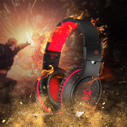 MASACEGON Gaming Headset - Noise Cancelling, Bass Surround, Flexible Mic, 3.5mm Wired, Over-Ear for Nintendo Switch, Xbox, PS4/PS5 - Red