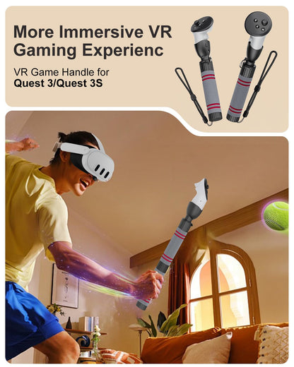 TanReginal VR Handle Accessories for Meta Quest 3 - Dual Extension Sticks for Enhanced Gaming Experience in Beat Saber and More