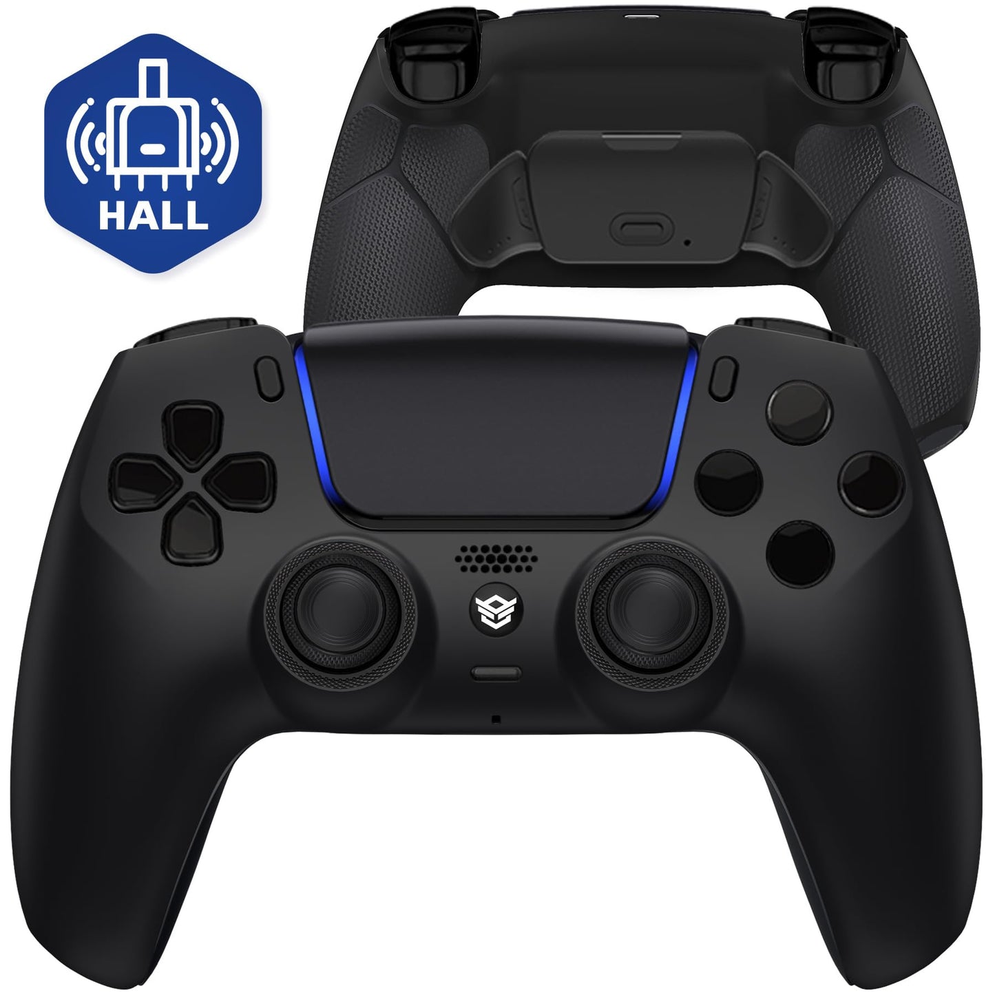 HEXGAMING RIVAL Hall Effect Wireless Controller Compatible with ps5-2 Back Buttons  Mouse-Click Hair Triggers  Interchangeable Thumbsticks - Black