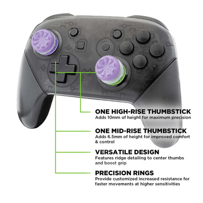 KontrolFreek Aim Boost Kit for Nintendo Switch Pro Controller - Galaxy Edition, Purple, Includes Performance Thumbsticks & Precision Rings