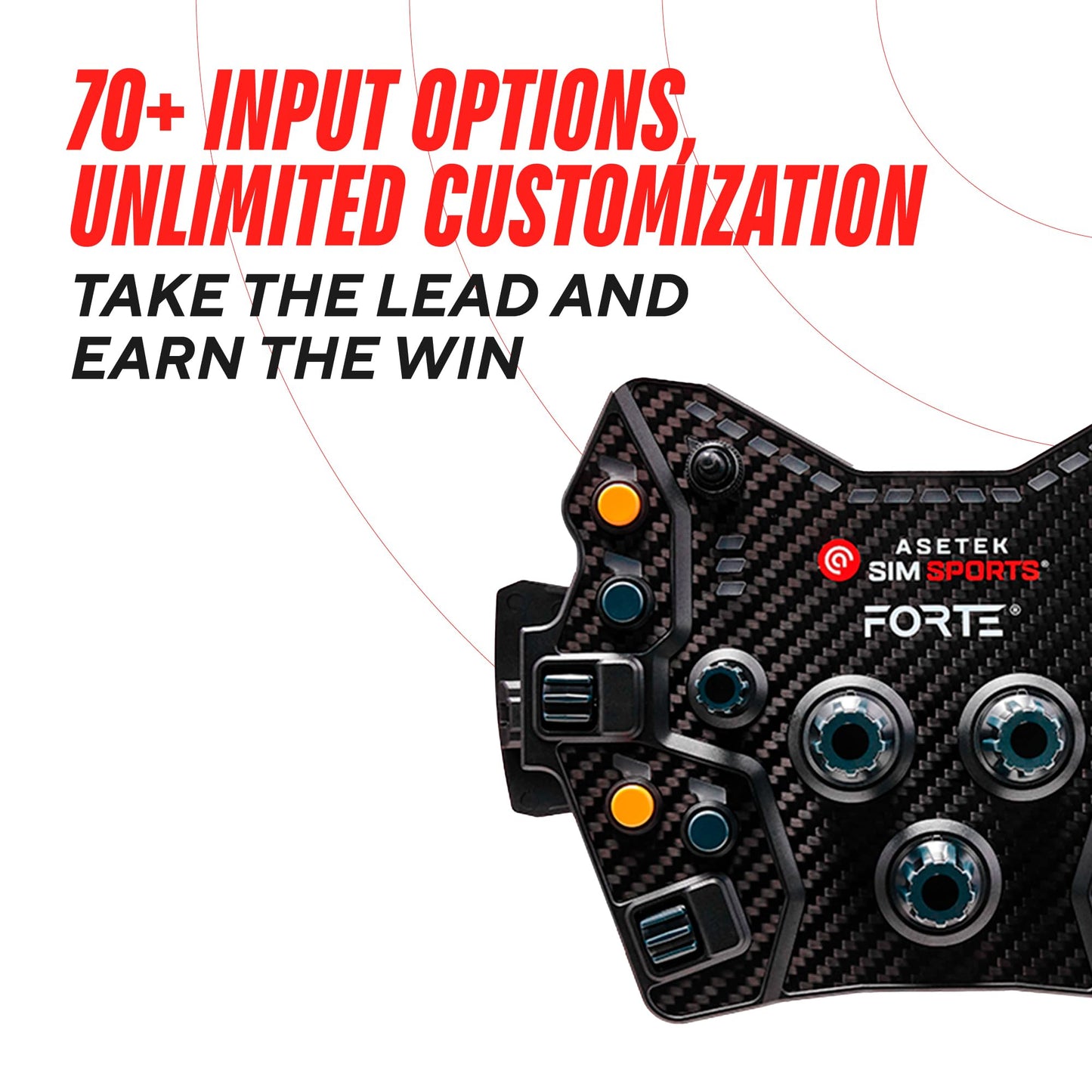 ASETEK Forte GT Button Box | Sim Racing Control Panel | Gray/Orange | High Precision Controls for Ultimate Racing Experience