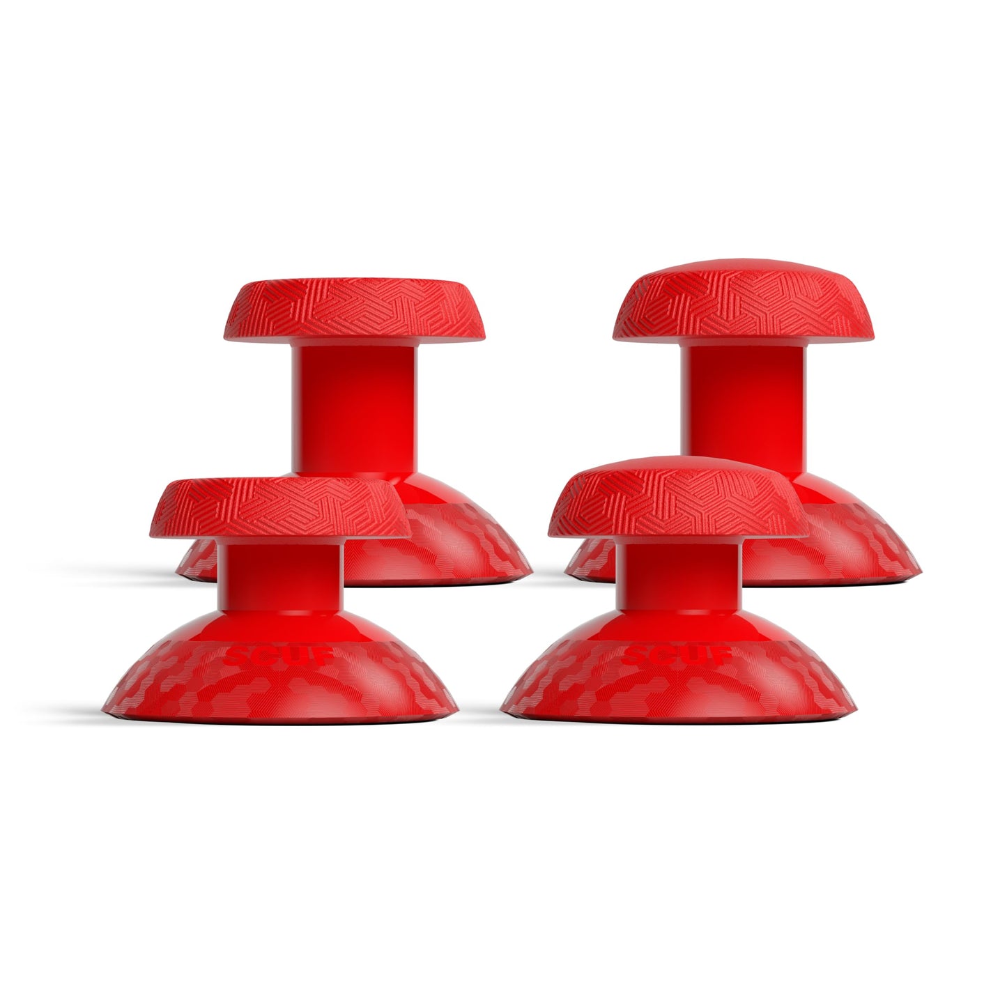 SCUF Valor PRO Thumbstick Replacement Kit - 1 Short Concave  1 Short Domed  1 Long Concave  1 Long Domed  Easy to Swap  Durable - Red