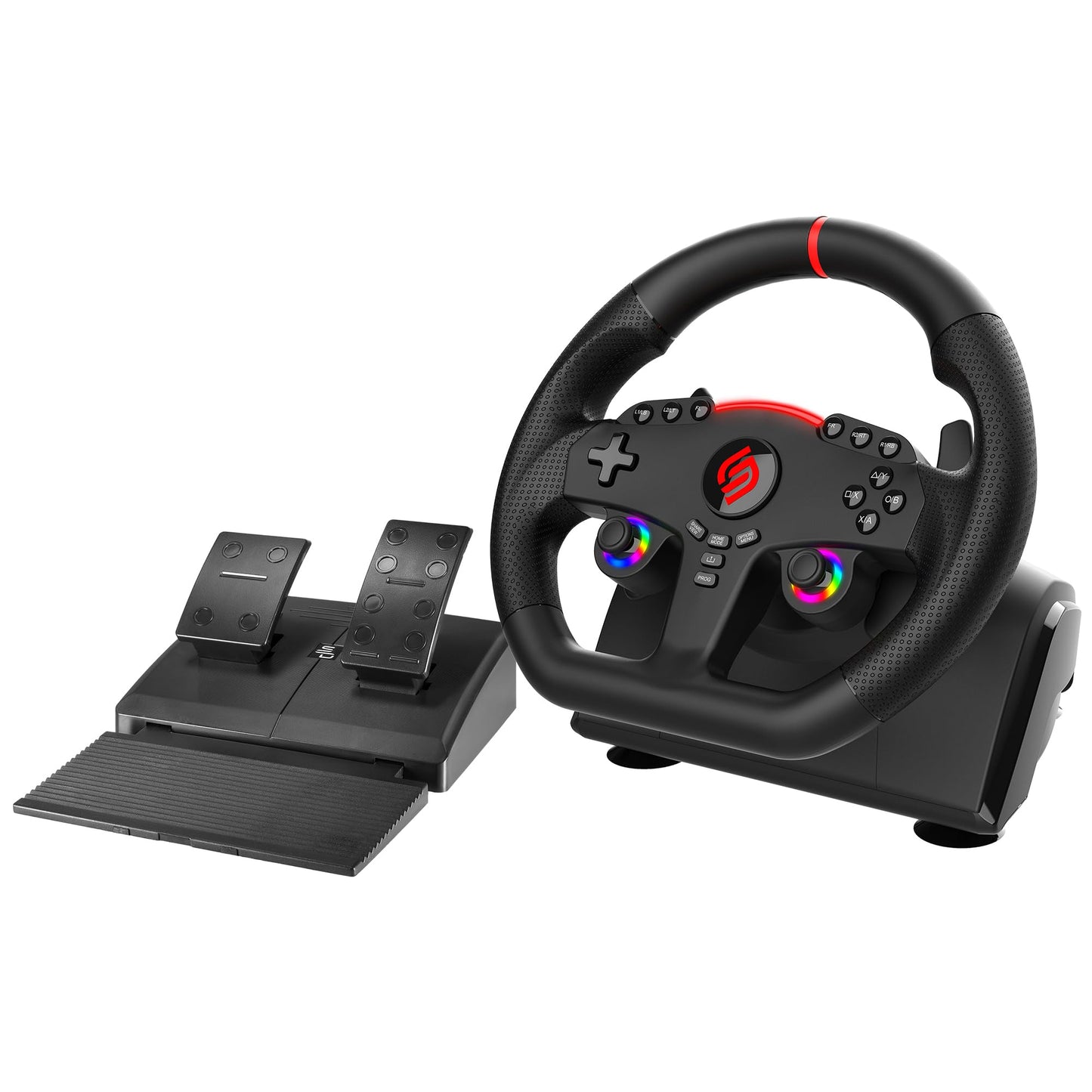 SUBSONIC - Superdrive GT270 Racing Wheel, 270 Rotation, LED Illuminated Controls, Pedals, Compatible with Switch/Xbox/PS4/PC - B