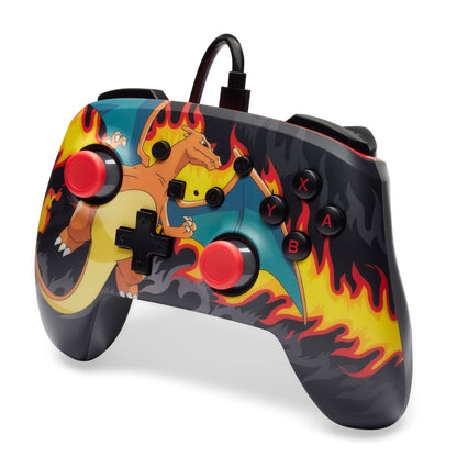 PowerA Enhanced Wired Controller for Nintendo Switch - Charizard Firestorm, NSGP0283-01, Officially Licensed Gamepad