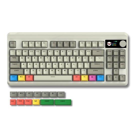 XVX Retro 75% Gaming Keyboard with OLED Display&Knob  M87 Pro Bluetooth 5.1/2.4GHz /USB-C Wireless Mechanical Keyboard with Hot-Swappable Custom Switch  Compact TKL Gamer RGB Keyboard  PBT Keycaps