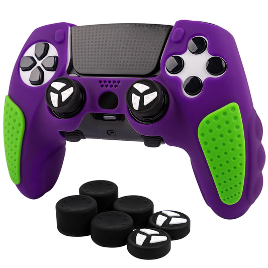 Durable Silicone Grip Cover for DualSense Edge PS5 Controller - Ergonomic  Anti-Slip Design with Thumb Stick Caps for Full Protection (Purple)