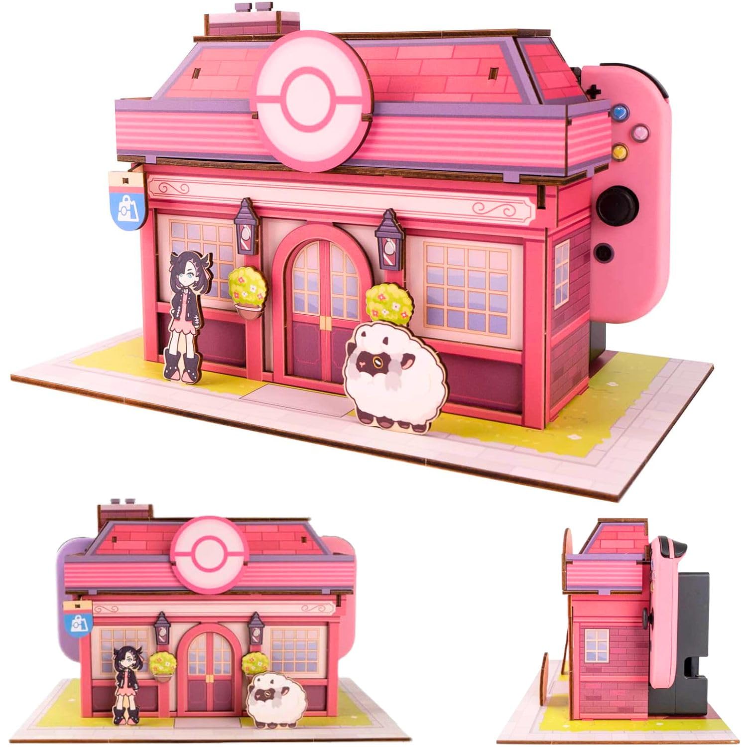 BelugaDesign DIY Ball Dock Dust Cover | Cute Kawaii Anime Pink Pastel Girl Sheep Ball-Themed Hard Cardboard | Stand Faceplate Sh