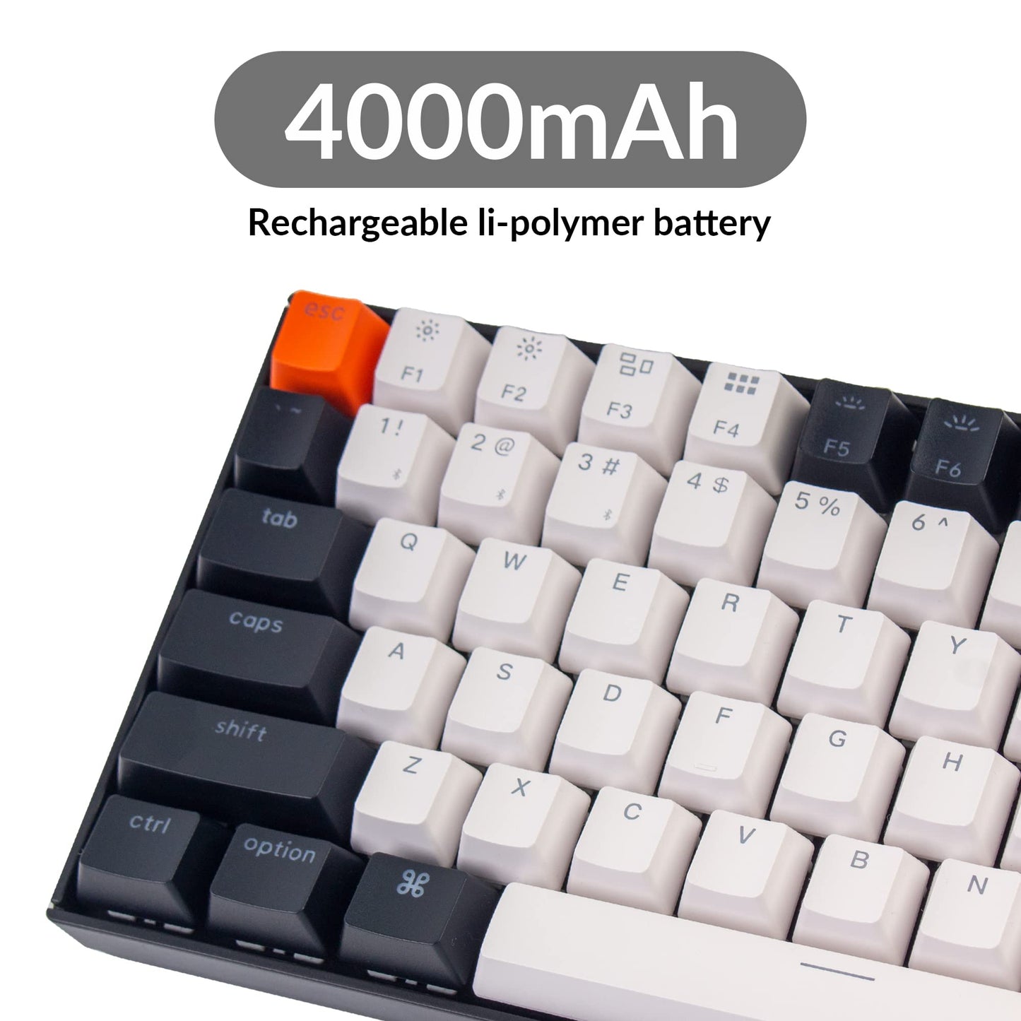 Keychron K2 75% Mechanical Keyboard - Hot-Swappable Gateron Brown Switch, Bluetooth/Wired, White LED Backlit, Model A3H