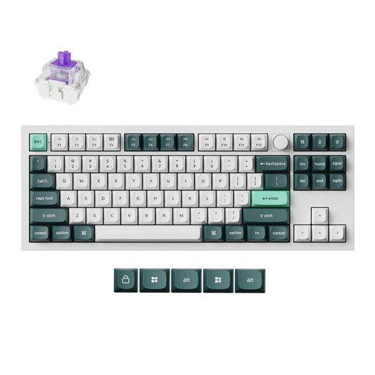 Keychron Q3 HE Wireless Custom Mechanical Keyboard  2.4 GHz/Bluetooth/Wired QMK Rapid Trigger 80% TKL Hot-Swappable Programmable RGB Gateron Double-Rail Magnetic Switches for Mac Windows  Shell White