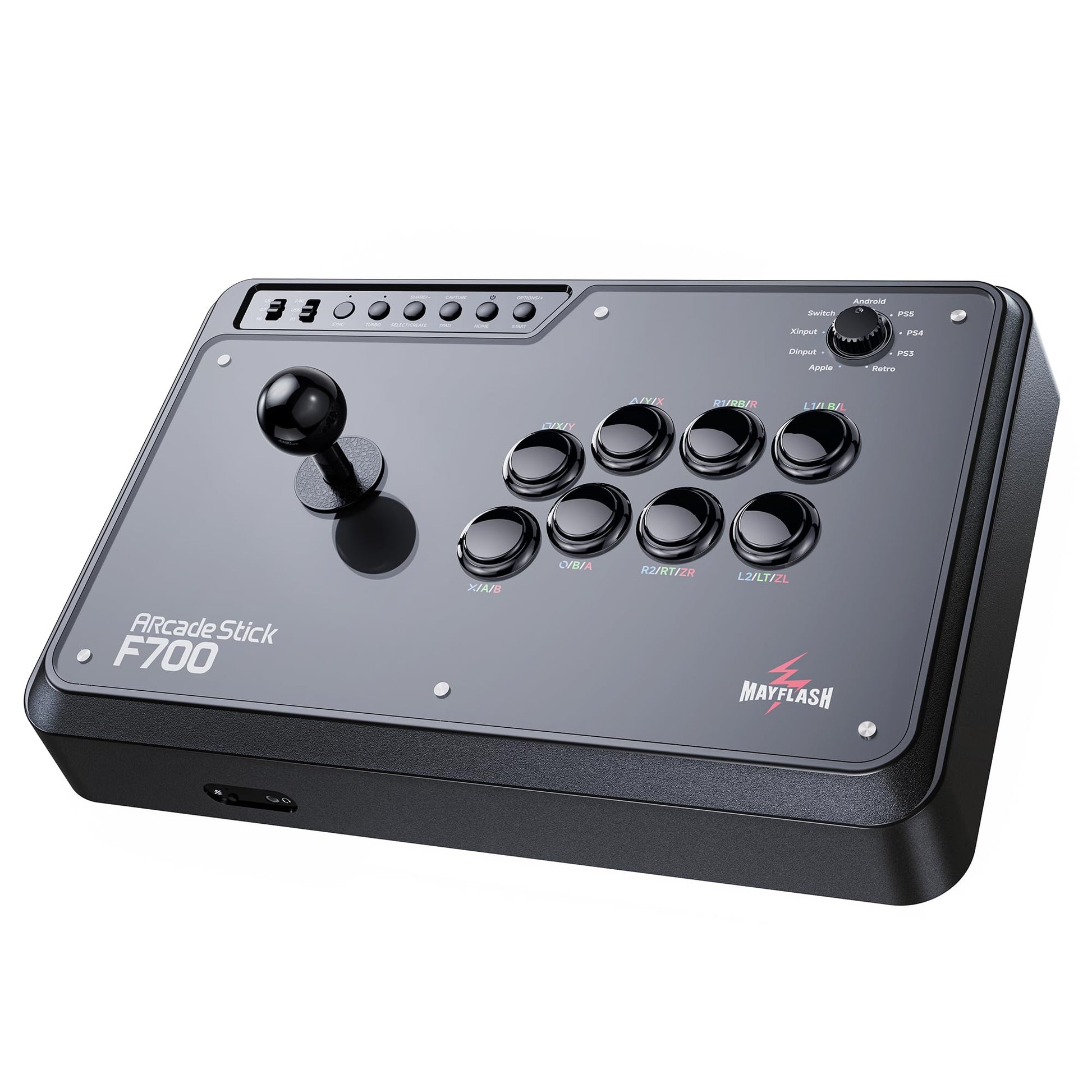 MAYFLASH F700 Arcade Stick for PS5, PS4, Switch, Windows - Wireless Bluetooth, Black