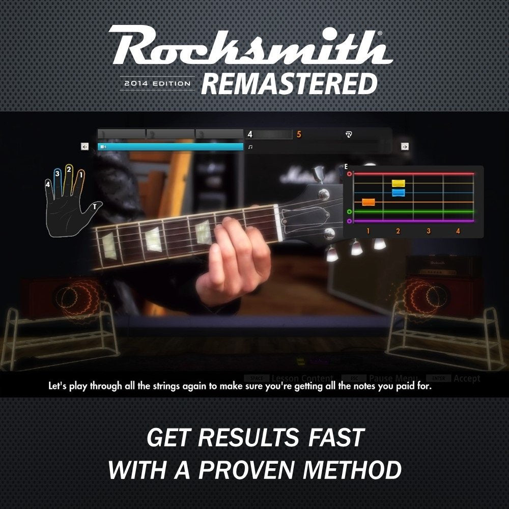 Ubisoft Rocksmith 2014 Edition Remastered - PS4 Standard Edition, Model UBP30502054, Red Color