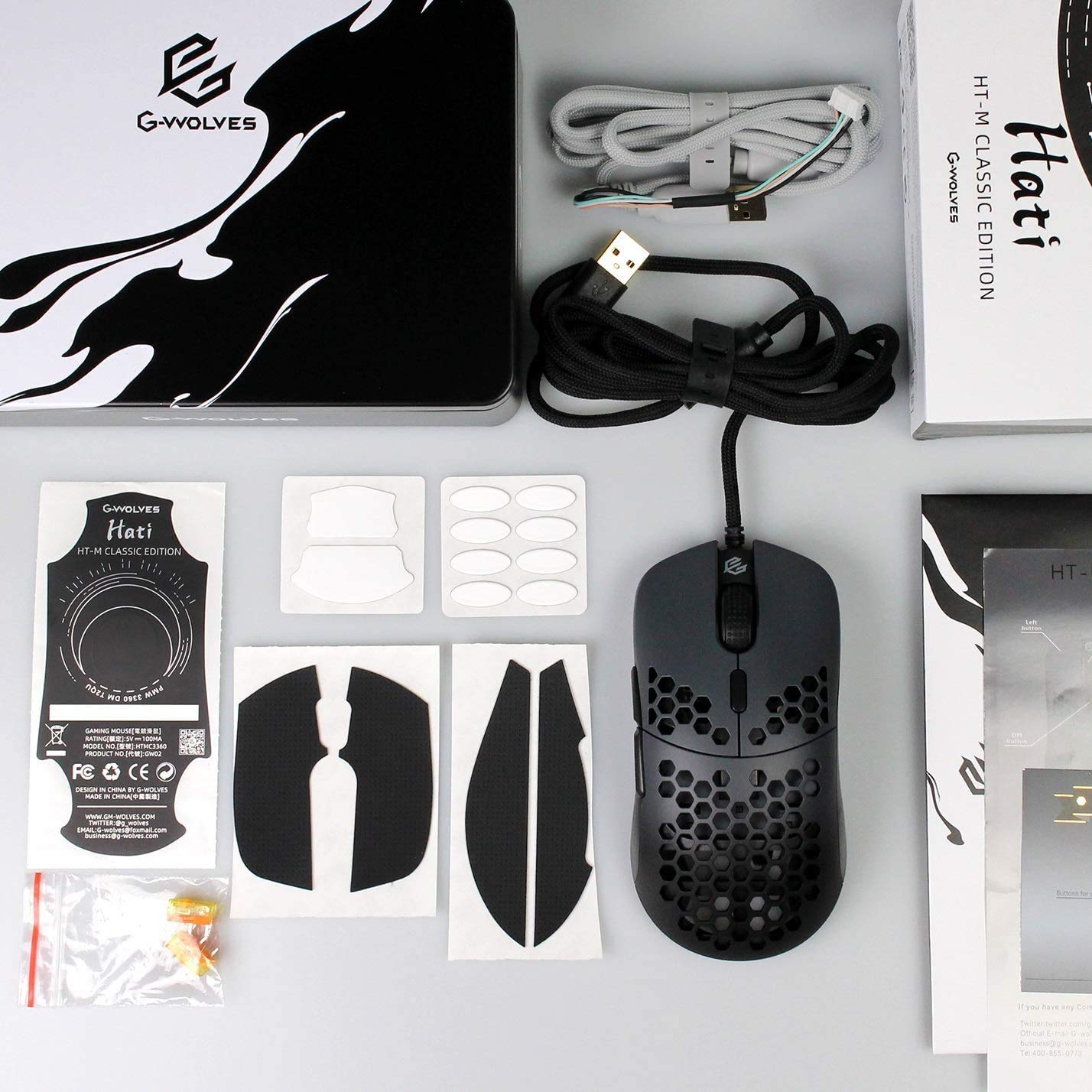 G-Wolves Mouse Bungee - Gun Metal - HTM Medium - G-Wolves Hati Model
