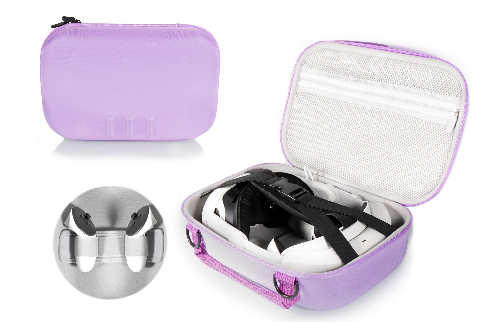 Alltravel VR Headset Shoulder Case for Meta Quest 3 and Meta Quest 2, travel consolidation case for VR headset, controllers, cha