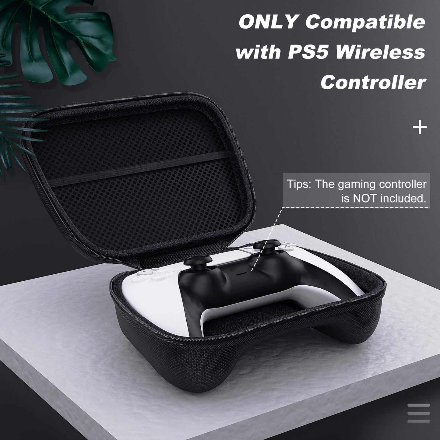 MoKo PS5 Controller Carrying Case, Hard Shell EVA Protective Cover, Black, Model P840034661187