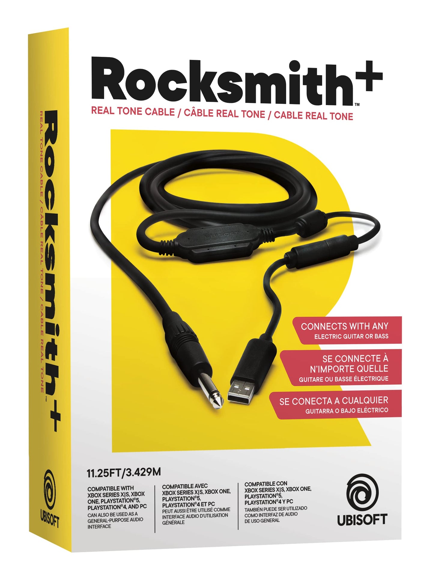 Ubisoft RockSmith Real Tone Cable - Black, Copper Material, Model 3307215640340