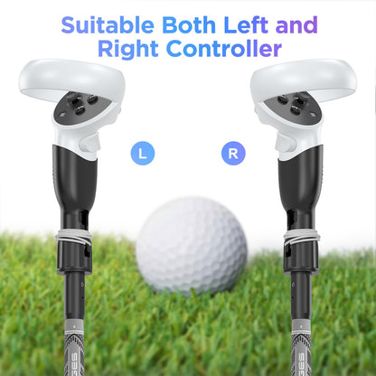 YOGES VR Golf Club Handle for Oculus Quest 2 - Black/Grey, VR Q4 Golf Handle, Ideal for Virtual Reality Golf & Baseball Games