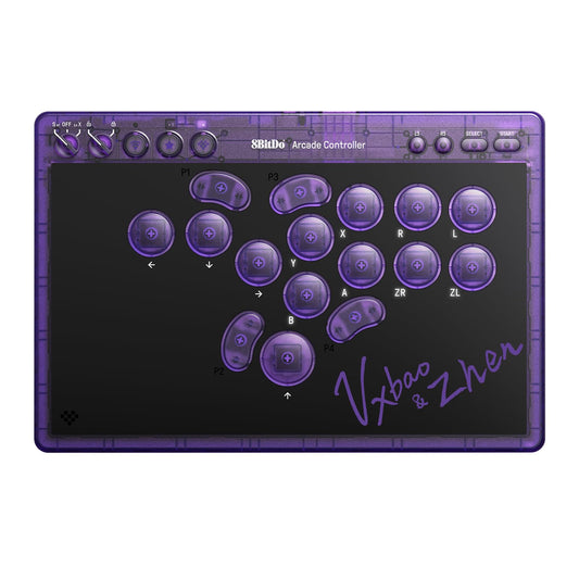 8BitDo All-Button Arcade Controller for Switch & Windows - 3 Connection Modes, Low-profile Linear Switches, 4 Programmable Butto