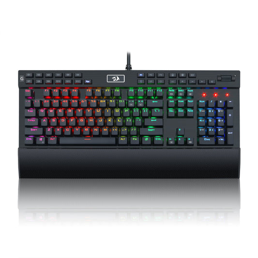 Redragon K550 RGB Gaming Keyboard  104 Keys + 12 Macro G Keys Wired Mechanical Keyboard w/Aluminum Top Plate  Custom Clicky Purple Switch  Extra USB Port & Wrist Rest