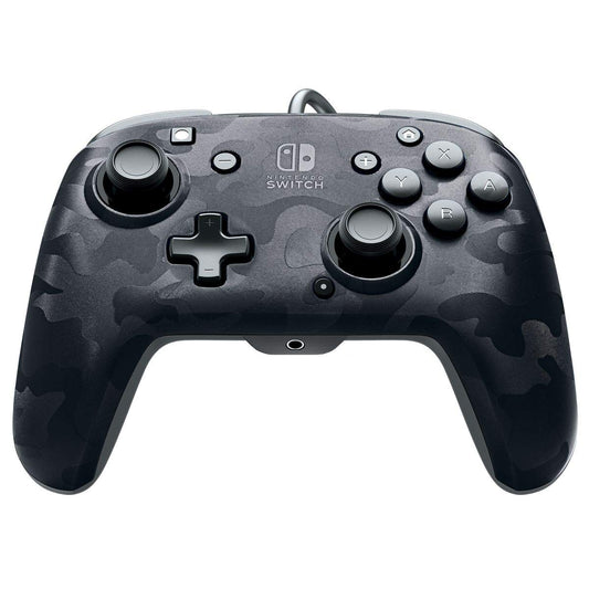 PDP Gaming Faceoff Deluxe + audio Wired Controller Faceplate: Black Camo - Nintendo Switch