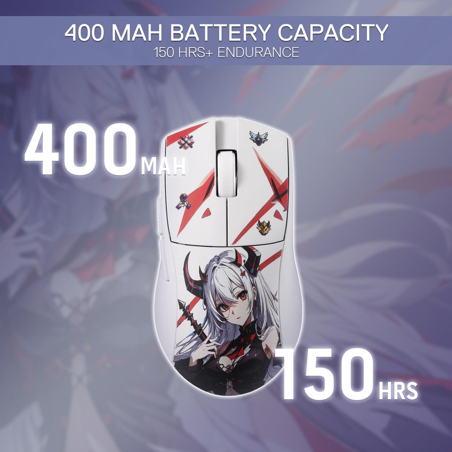 Redragon M916AK PRO Anime Gaming Mouse - 42G Ultra-Light, 26K DPI, Ergonomic Grip, Programmable Buttons, WT-SE Color