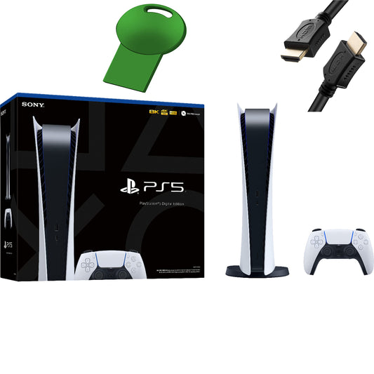Sony PS5 PlayStation 5 Digital Edition Gaming Console + 1 Wireless Controller - 16GB GDDR6 Memory, 825GB SSD Storage - 32GB Gree