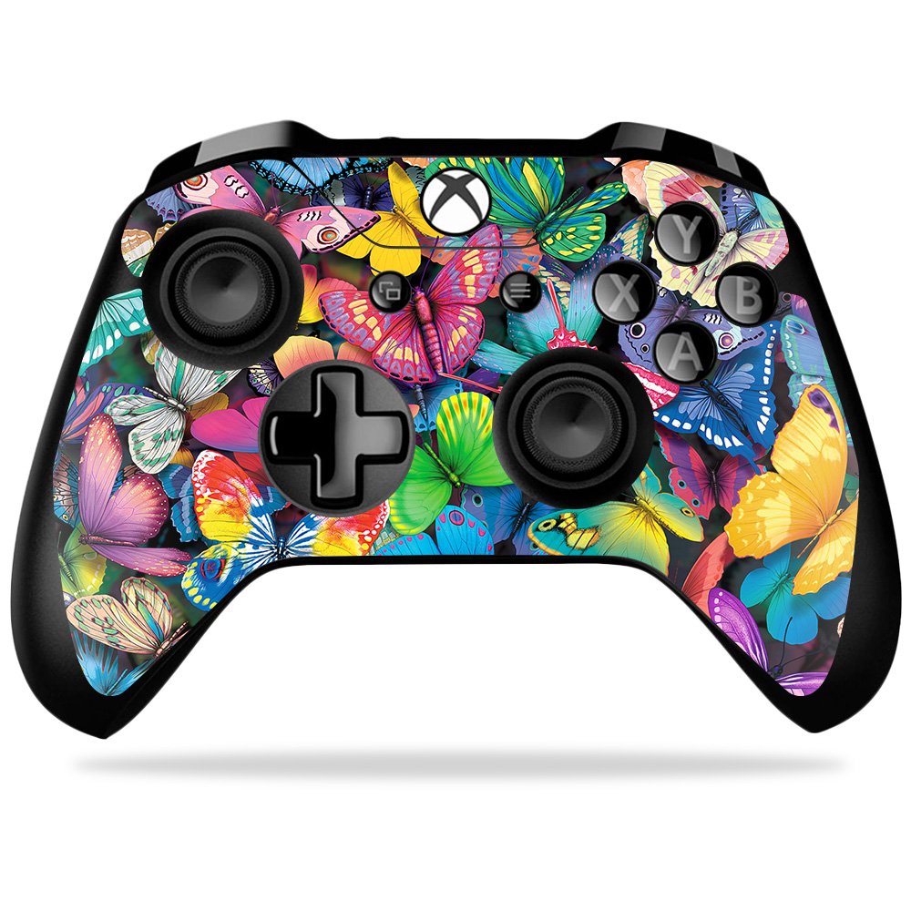 MightySkins Skin Compatible with Microsoft Xbox One X Controller - Butterfly Party | Protective  Durable  and Unique Vinyl wrap Cover | Easy to Apply  Remove  and Change Styles | Made in The USA