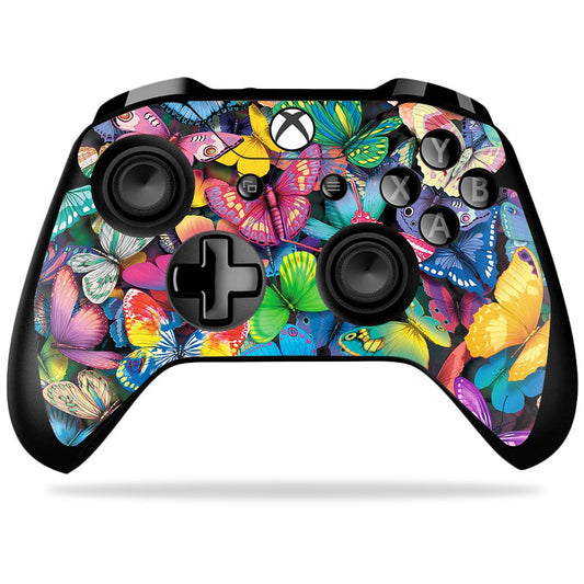 MightySkins Skin Compatible with Microsoft Xbox One X Controller - Butterfly Party | Protective  Durable  and Unique Vinyl wrap Cover | Easy to Apply  Remove  and Change Styles | Made in The USA