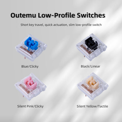 Zjmehty Low-Profile Mechanical Keyboard Switch Sample Pack - 20pcs (Kailh, Gateron, Outemu)