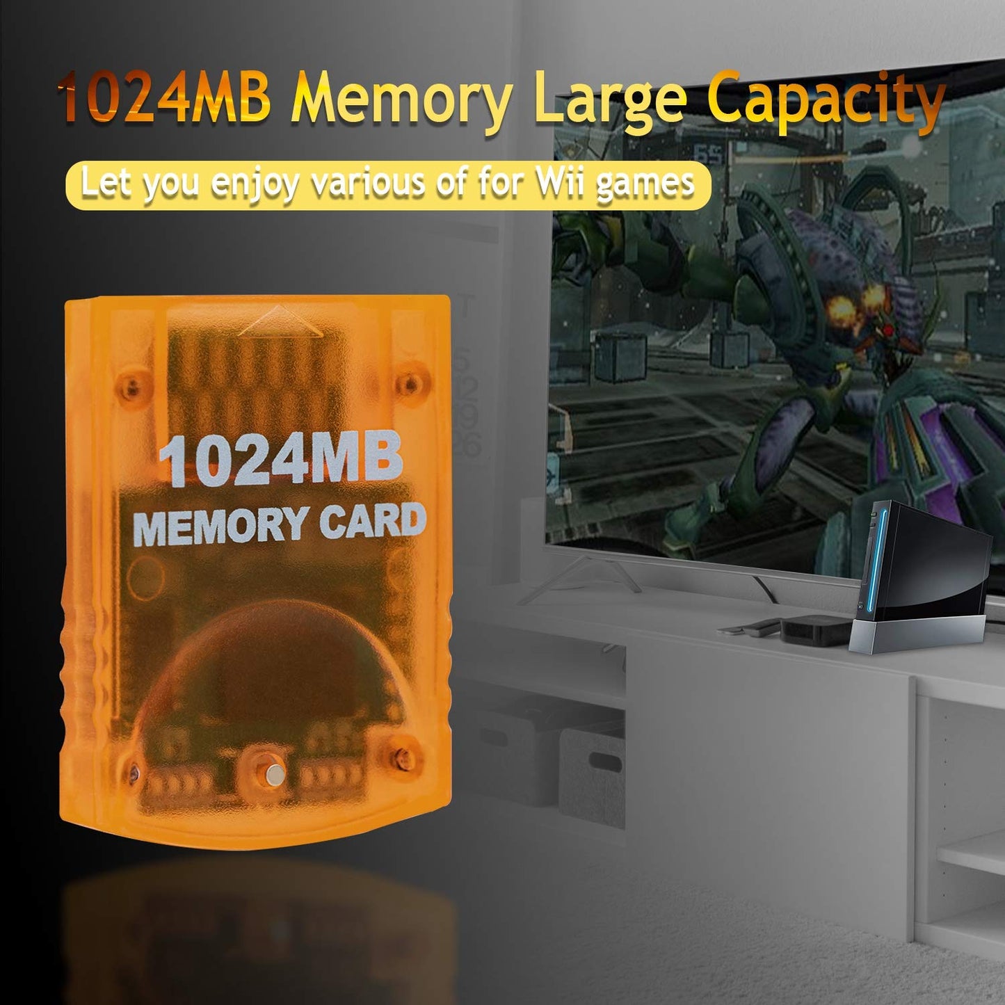 Mcbazel Memory Card 1024MB for Gamecube & Wii - Orange, Model thi-wii-010020