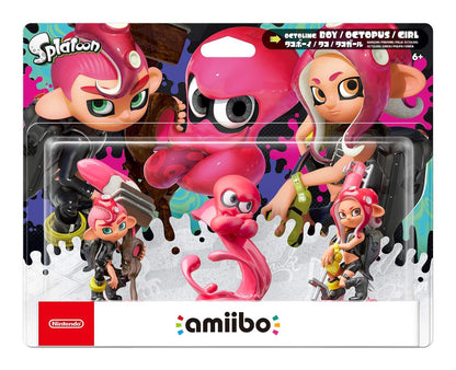 Nintendo Octoling Amiibo 3-Pack - 3 Piece Assortment - Original Version - Model NVLEAE3E for Switch